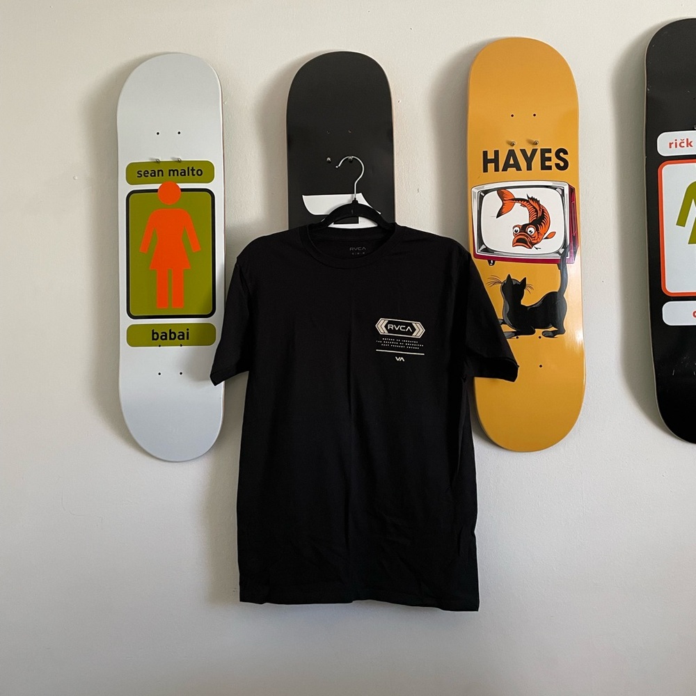 3/$15 RVCA Black Tee with Graphic Accent